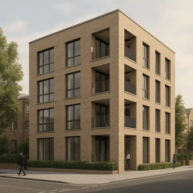 Proposed new building in Hackney that required a BS 8233 noise assessment as part of the planning application process.