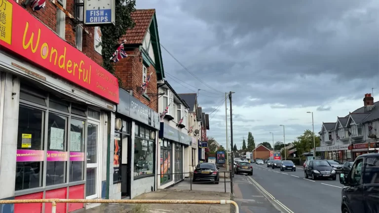 53 Commercial Road in Totton with noise survey and sound level meter setup by Polaris Acoustics as part of residential conversion noise assessment